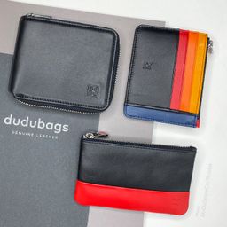 Итальянский кожаный кошелек на молнии DuDu серии Faro | черный - Dudubags фото 6