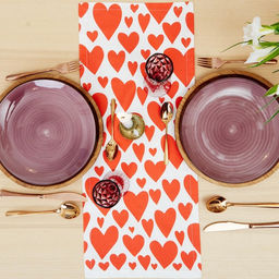 Дорожка на стол Этель Red hearts 30х70см, 100% хлопок, саржа 190 г/м2  фото 3