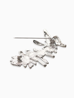 Брошь корейский стиль "Столоктиты" цвет серебро