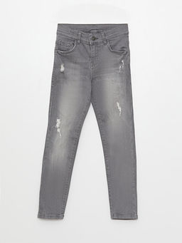 Super Skinny Fit Y?rt?k Detayl? Erkek ?ocuk Jean Pantolon