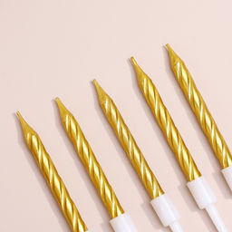 Набор свечи в торт Спираль, 200шт, 5 см, золотой металлик - Страна карнавалия фото 6