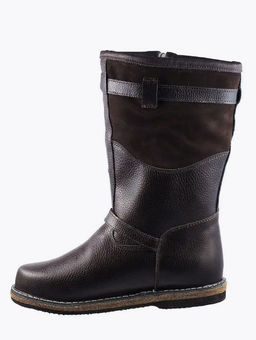 Монголки коричневые с замком, войлочная подошва, - Мирунт фото 23