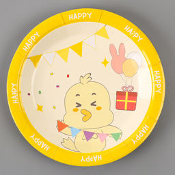 Тарелки бумажные Счастливый цыплёнок, 6 шт.