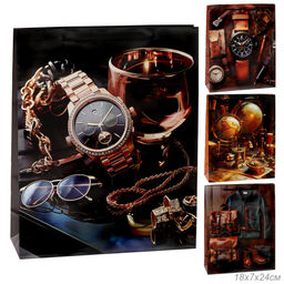 Пакет подарочный 18x24x7см 23 февраля / 169S /уп 12/1500/микс/128г/м2