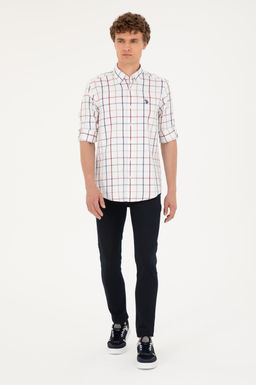 U. S. Polo Assn / Мужская белая рубашка с длинным рукавом - U.s. polo assn фото 4