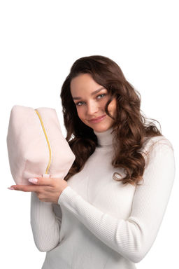 Косметичка меховая Тедди пудра