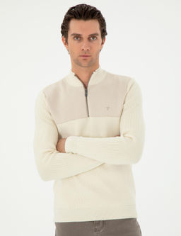 Бежевый зауженный свитер - Cacharel фото 3