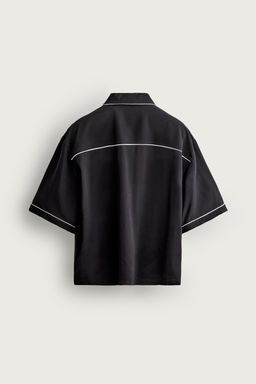 CAMISA RELAXED FIT BORDADO CONTRASTE / Negro - Zara фото 7