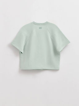 CONTE Футболка из футера со спущенной линией плеч и акцентными швами LD 2587 pastel green