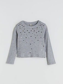 Bisiklet Yaka Pul ??lemeli K?z ?ocuk Ti??rt