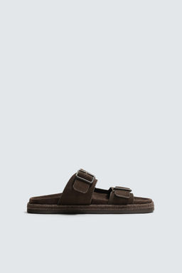 SANDALIA PIEL DOBLE TIRA / Chocolate - Zara фото 4