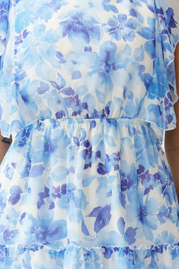 TRENDYOLMILLA Bordo Etnik Desenli Belden Ac?lan F?rf?rl? Mini Sifon Astarl? Dokuma Elbise TWOSS24EL00745