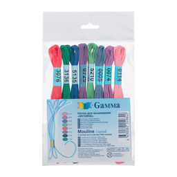 Нитки для вышивания "Gamma" набор мулине "MOULINE" 100%хлопок 8шт x 8м