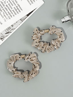 Цена за 6 шт. Резинки для волос «Летиция», набор 2 шт., 7 см, бежевые