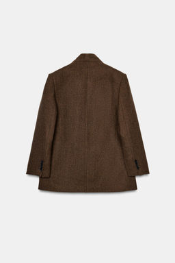 HERRINGBONE WOOL BLEND BLAZER ZW COLLECTION - Zara фото 3