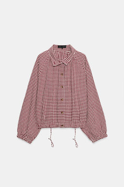 CHAQUETA CUADROS / Crudo / Granate - Zara фото 2