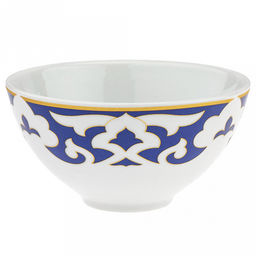 Пиала фарфоровая Синяя пахта 250мл, д10,9см, h5,6см, дно д4,9см (Россия)