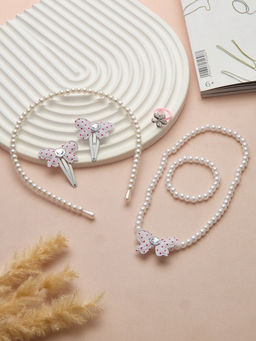 Набор детских украшений Выбражулька «Бантик», 6 предметов, белый