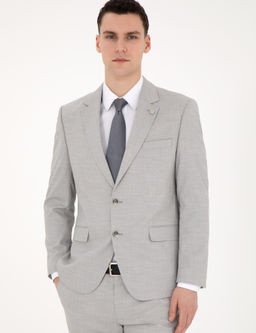 Gri Slim Fit Y_n Kar___ml_ Tak_m Elbise