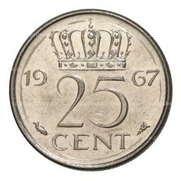 25 центов 1967 года Нидерланды