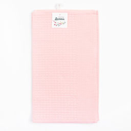 Набор кухонных полотенец Доляна, цвет розовый, 35х60см-2шт, 100% хл, вафля, 220 гр/м2  фото 5