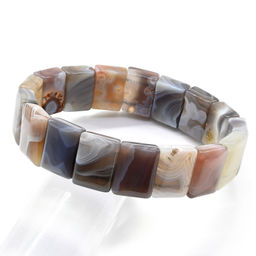 Браслет из Агата Ботсванского прямоугольник 16*12мм, 47г Радуга камня