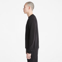 Мужская футболка с длинным рукавом Timberland Longsleeve Dun-River Crew Slim черная  фото 4