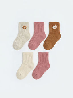 ?i?ekli K?z Bebek Soket ?orap 5li