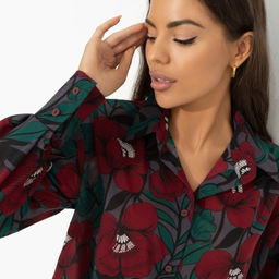 Рубашка с цветочным принтом Модная загадка - Charutti фото 3