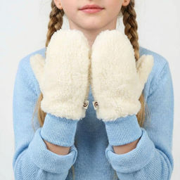 Аксессуар Рукавицы Altro арт.132-02 детские белые/манжеты голубые