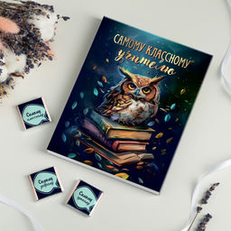 Набор 12 шоколадок "Самому классному учителю (сова с книгами)"