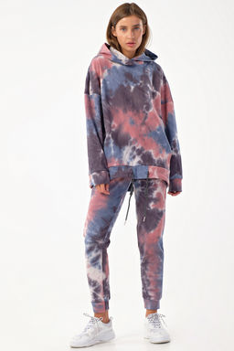 Брюки тай-дай серо-голубой