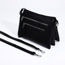 Сумка кросс-боди на молнии, 3 наружных кармана, цвет чёрный - Simaland фото 6