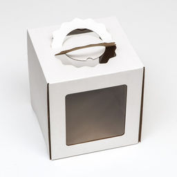 Цена за 5 шт. Кондитерская упаковка Квадрат, 2 окна, белая, 26 х 26 х 28 см - UPAK LAND фото 2