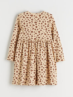 Bisiklet Yaka ?i?ekli K?z ?ocuk Elbise