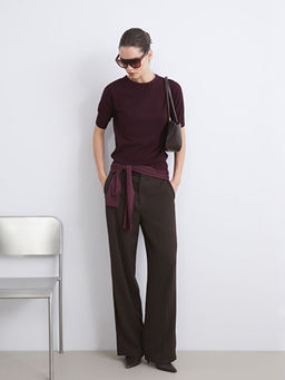 Standart Fit ?spanyol Pa?a Kad?n Pantolon