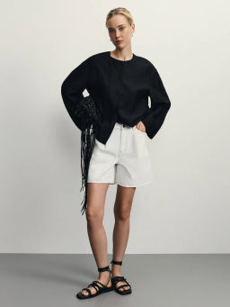 Джинсовые шорты А-силуэта / Zarina фото 21