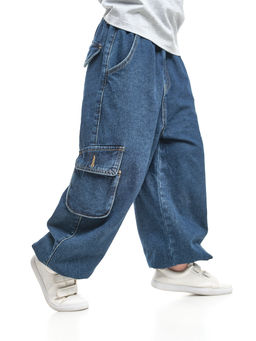 Джинсы карго 33-7655 синий - Mini maxi фото 18