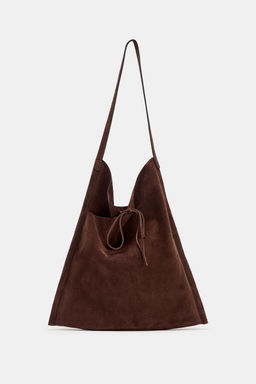 BOLSO PIEL PLANO LAZO / Marr?n - Zara фото 3