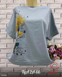 Футболка (сбоку цветы рисунок) - Bruno фото 4