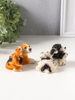 Набор фигурок 2 шт. полистоун «Собаки с щенками», 5.5×9.5×5.5 см