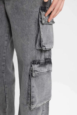 Широкие джинсовые брюки Baggy с нормальной талией и широкими штанинами - Defacto фото 6