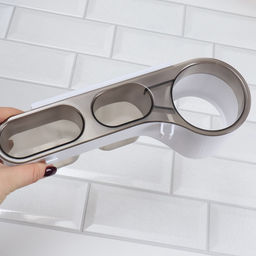 Органайзер настенный, 3 секции, с клеевыми крючками, 28.7×10.5×8.5 см, коричневый, белый