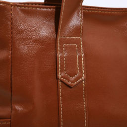 Сумка-шопер на молнии цвет коричневый - Simaland фото 4