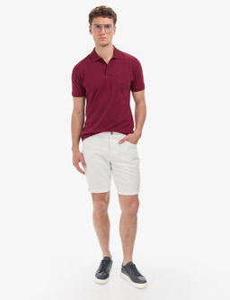 Bordo Regular Fit %100 Pamuk K_vr_lmaz Polo Yaka Basic Ti__rt