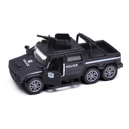 Чёрная инерционная служебная машинка Пикап die-cast,1:32, открывающиеся двери