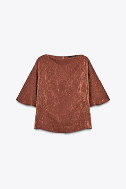 CRINKLED EFFECT SATIN TOP - Zara фото 6