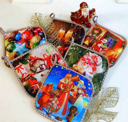 Прихватка Новогодние игрушки рогожка хлопок 100% - Лен поволжья фото 2