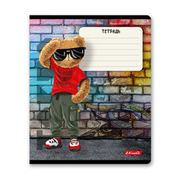 Светоч 18ТЕТк-003 Тетрадь ученическая школьная, выборочный лак, A5 18 л. на скобе 65 г/кв.м , белизна 100 % 20 шт. клетка 000711 Миша хип-хоп  фото 4
