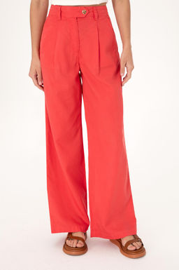 Kad_n K_rm_z_ Loose Fit Kanvas Pantolon